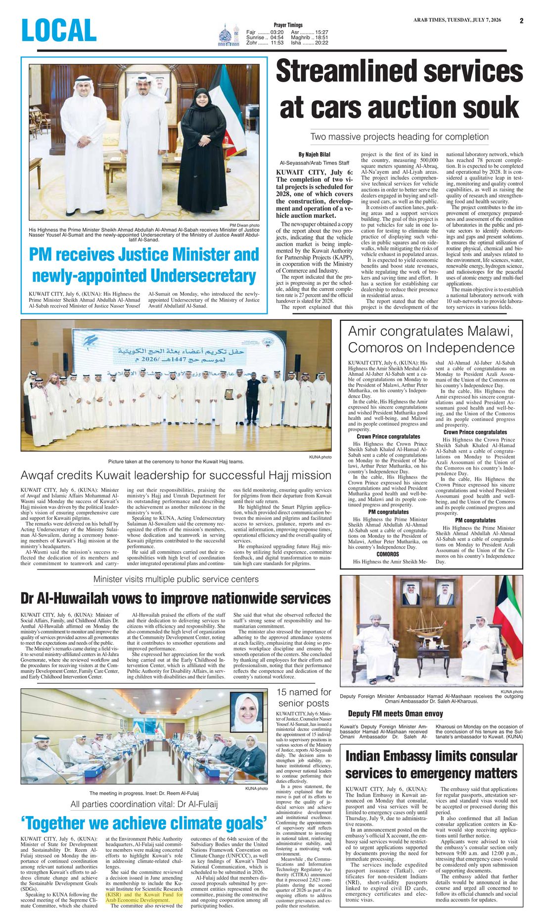 Arab Times clipping
