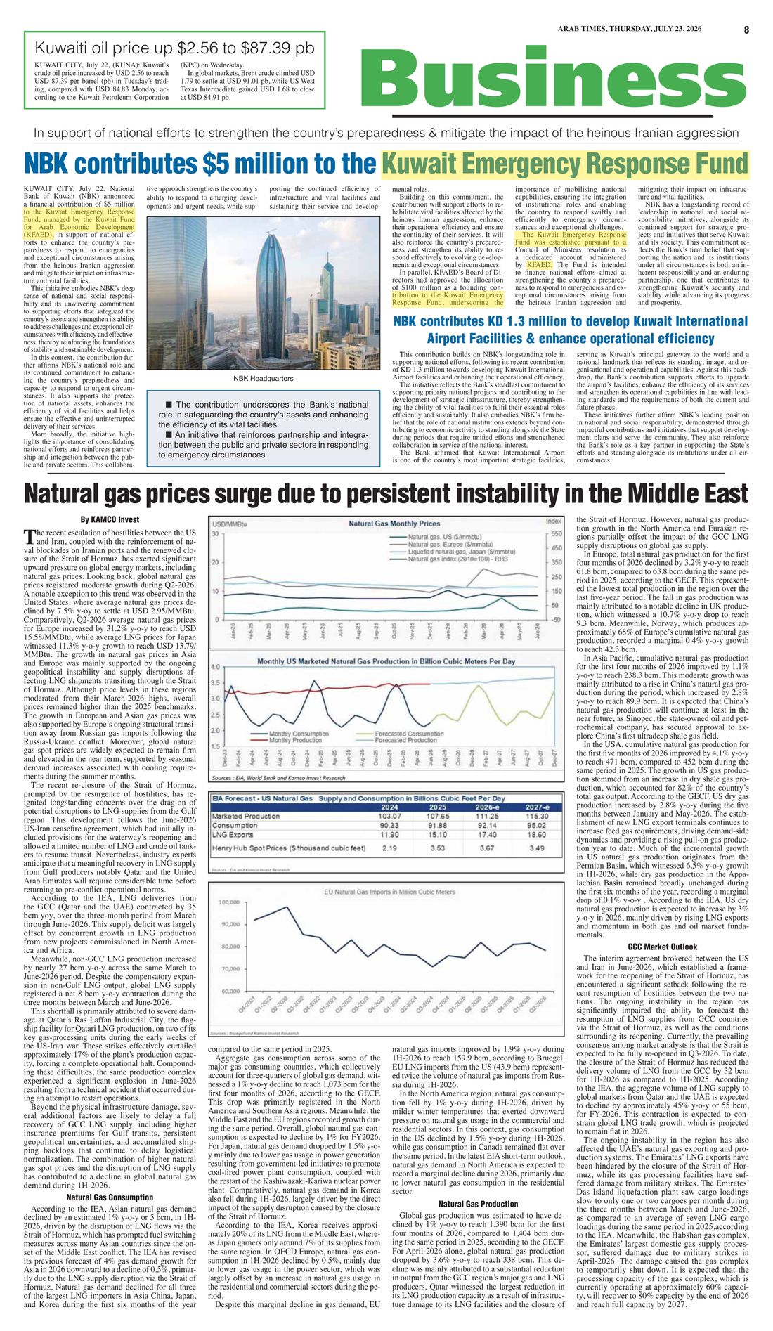 Arab Times clipping