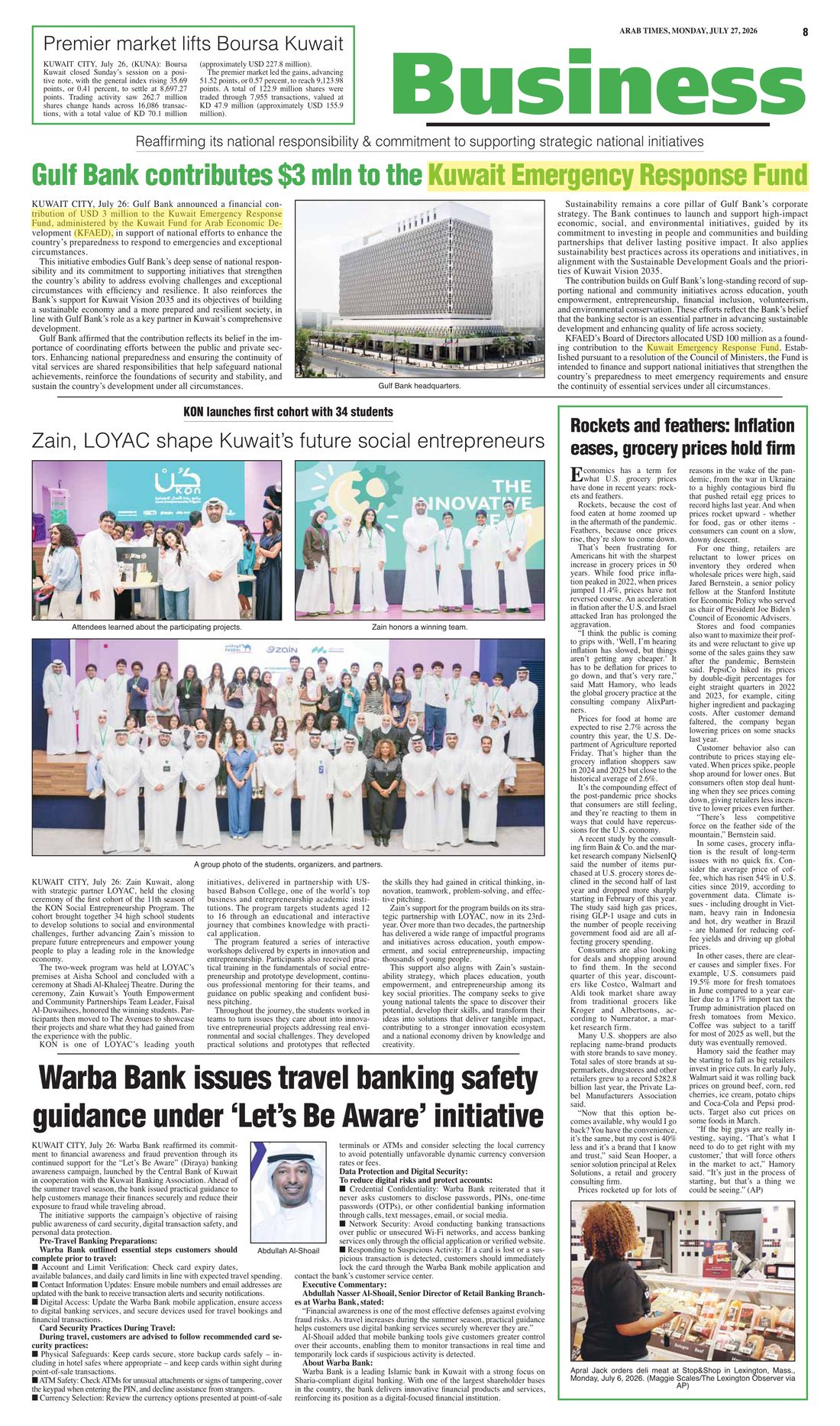 Arab Times clipping