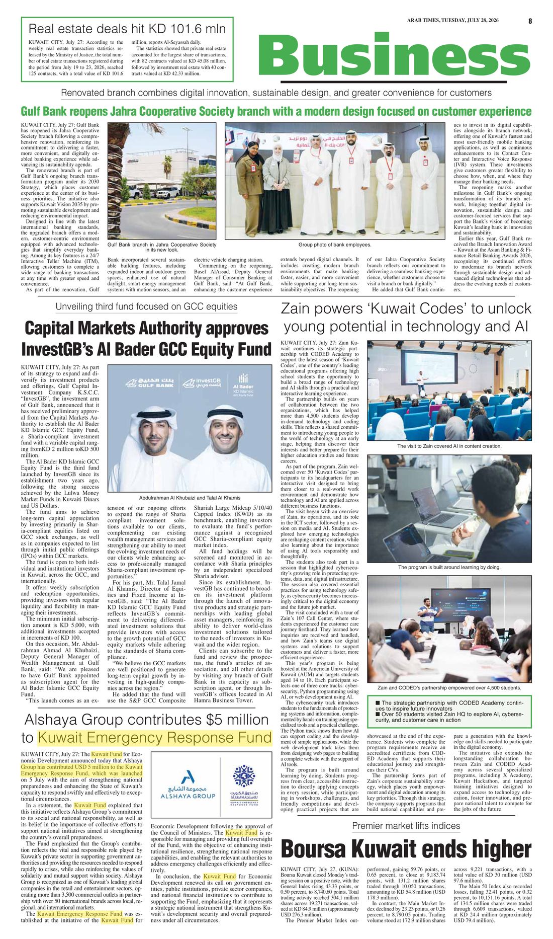 Arab Times clipping