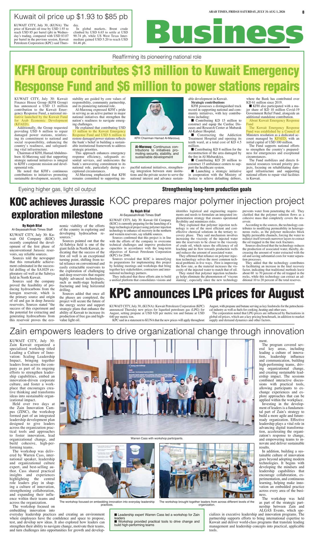 Arab Times clipping