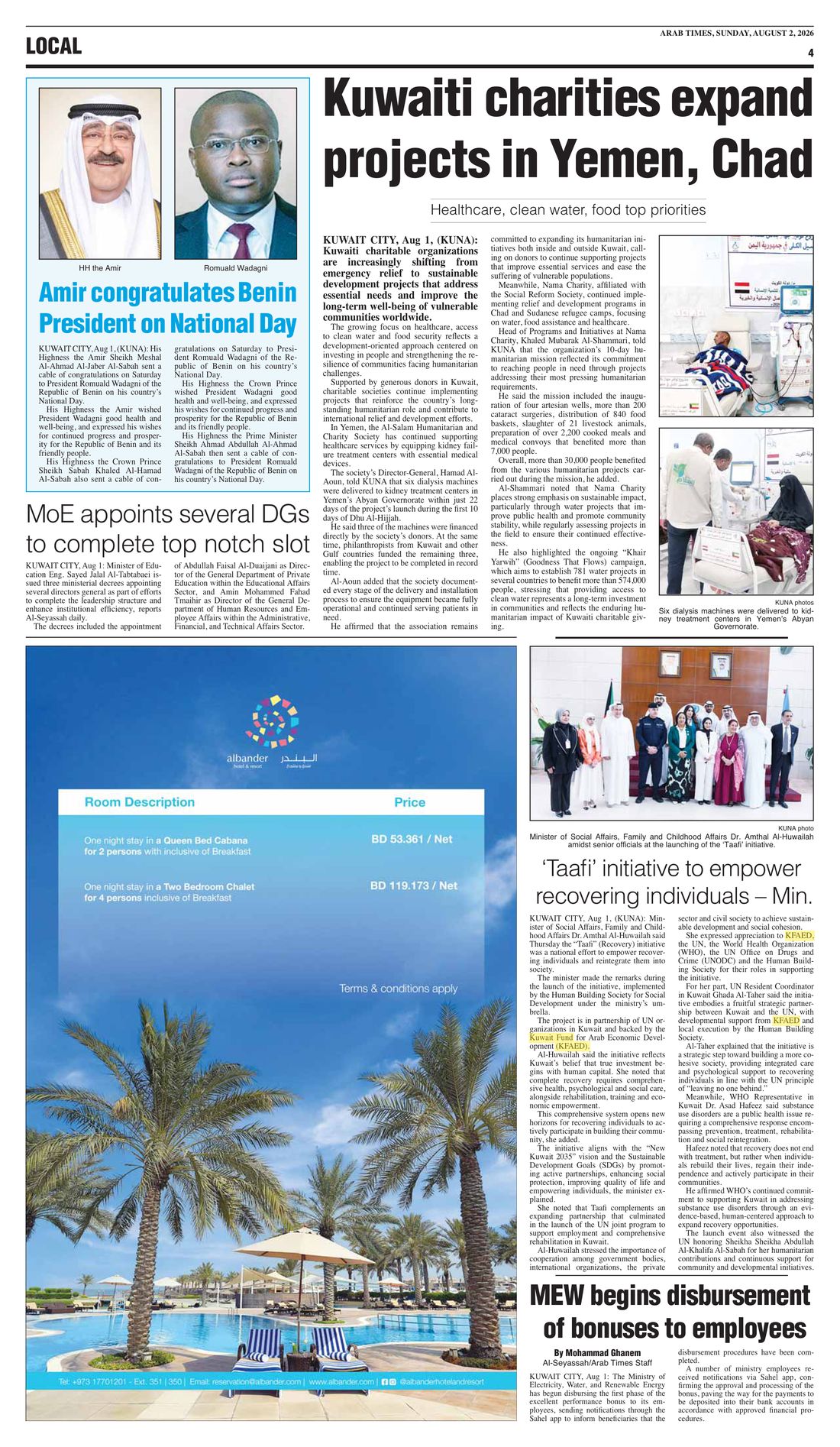 Arab Times clipping