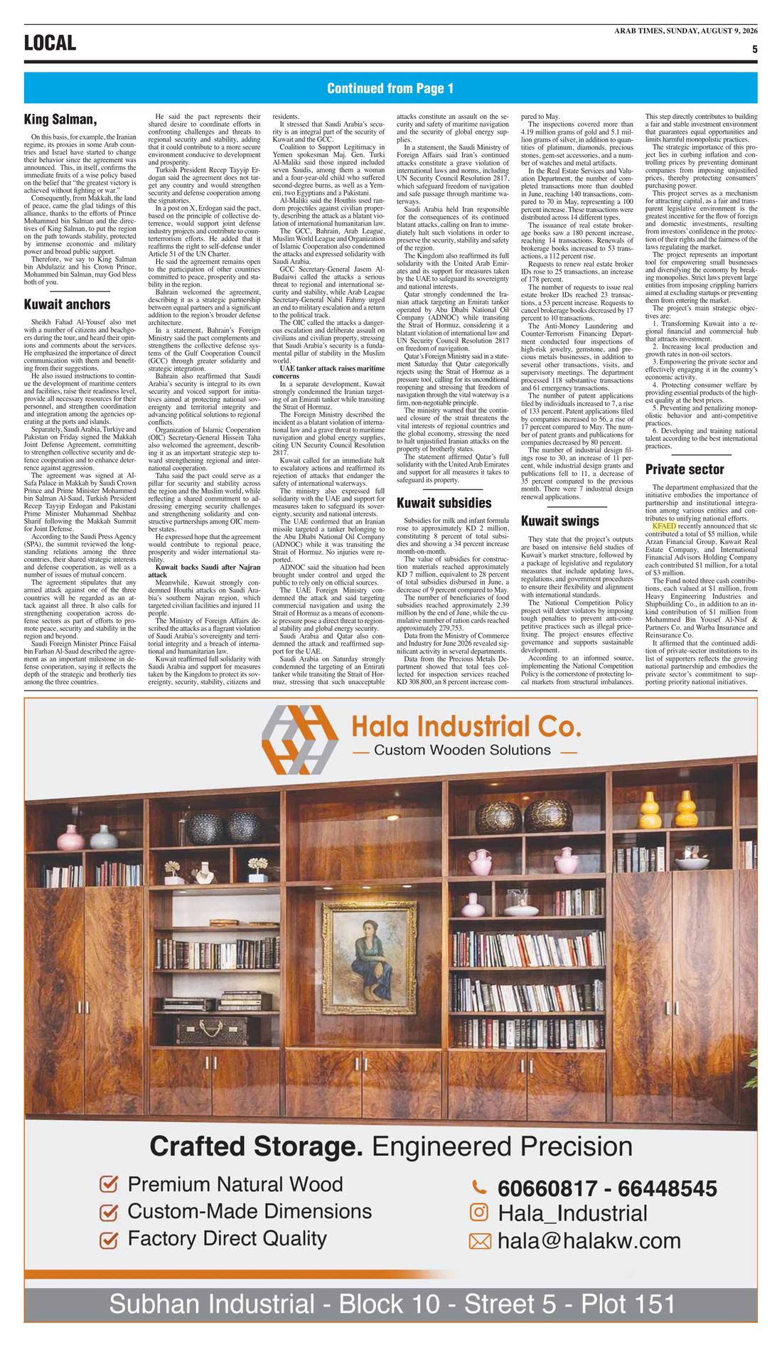 Arab Times clipping