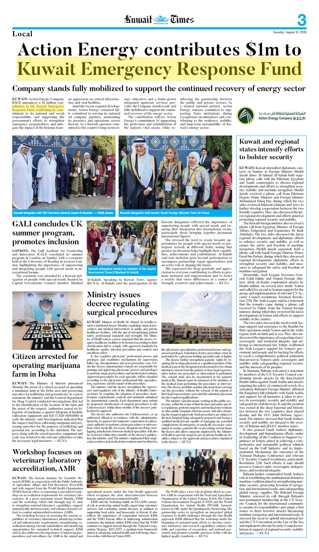 Kuwait Times clipping