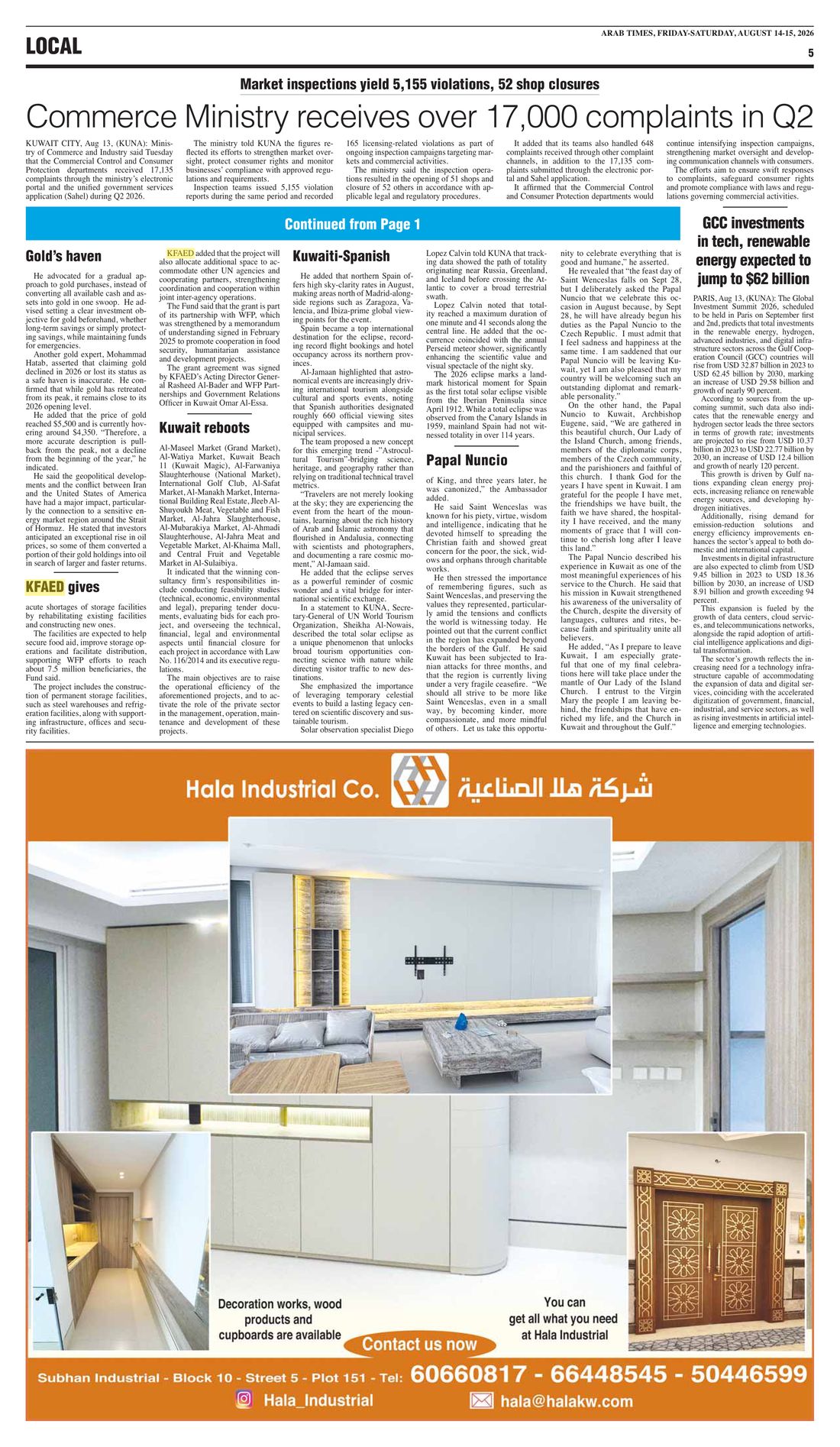 Arab Times clipping