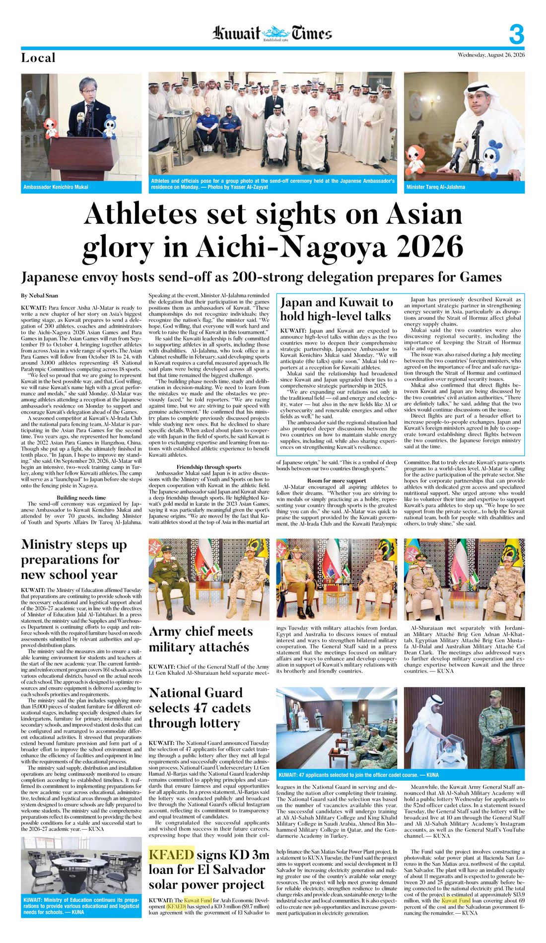 Kuwait Times clipping