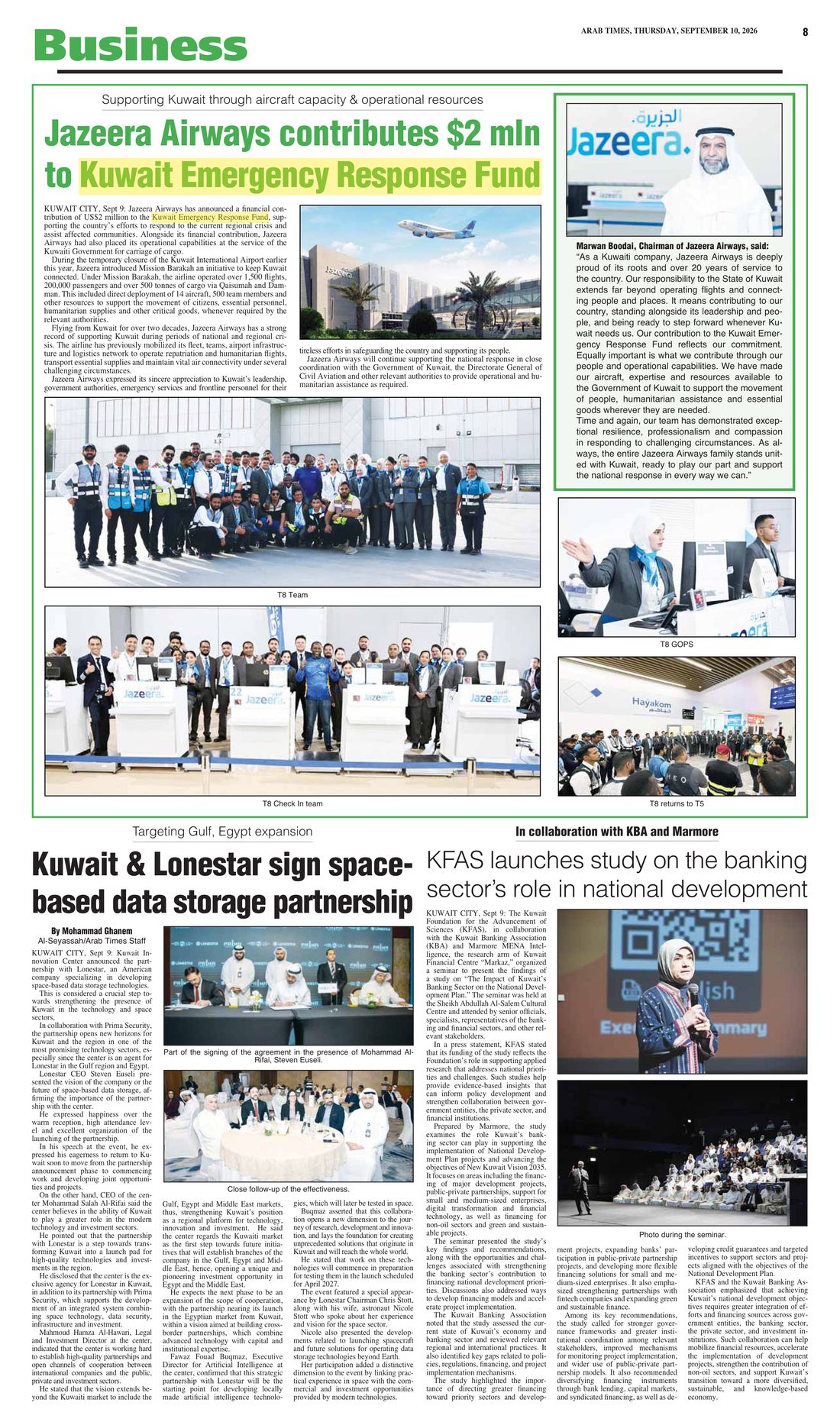 Arab Times clipping