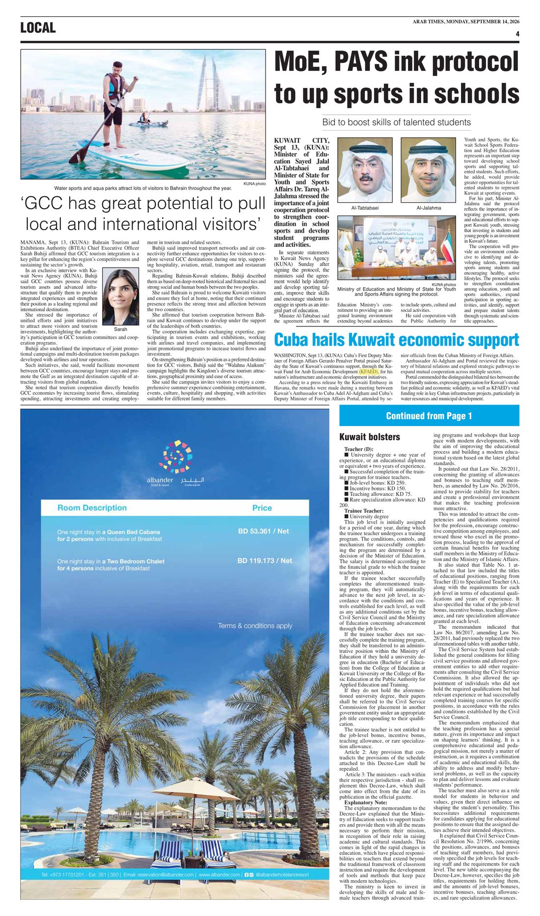 Arab Times clipping
