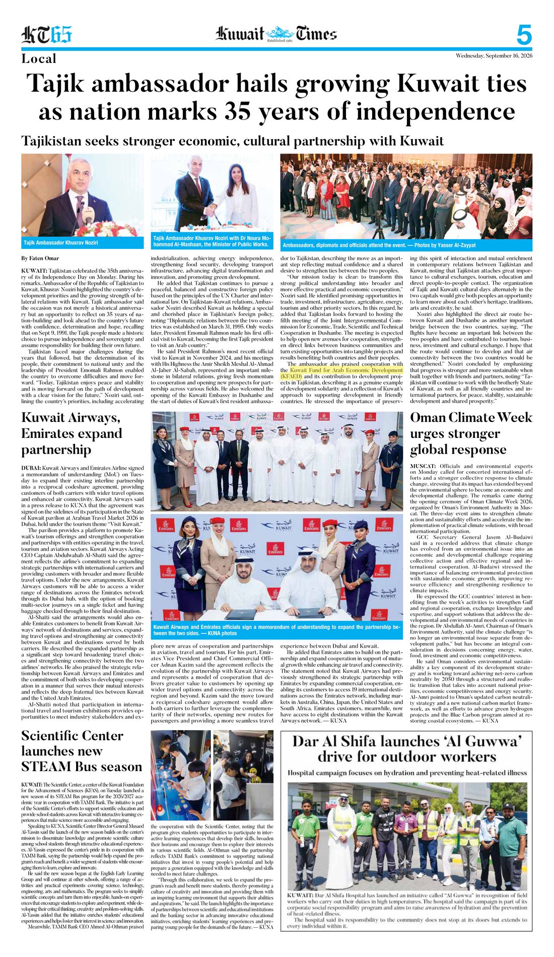 Kuwait Times clipping