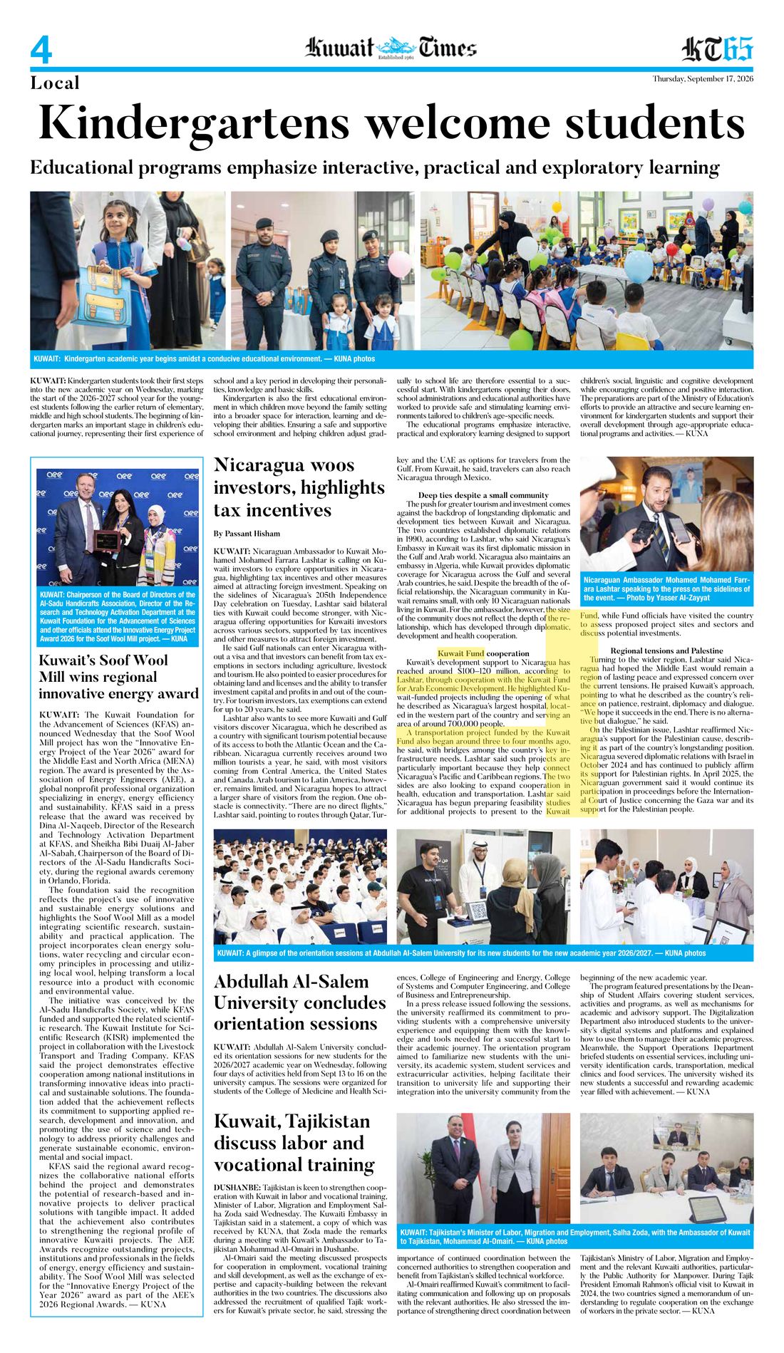 Kuwait Times clipping