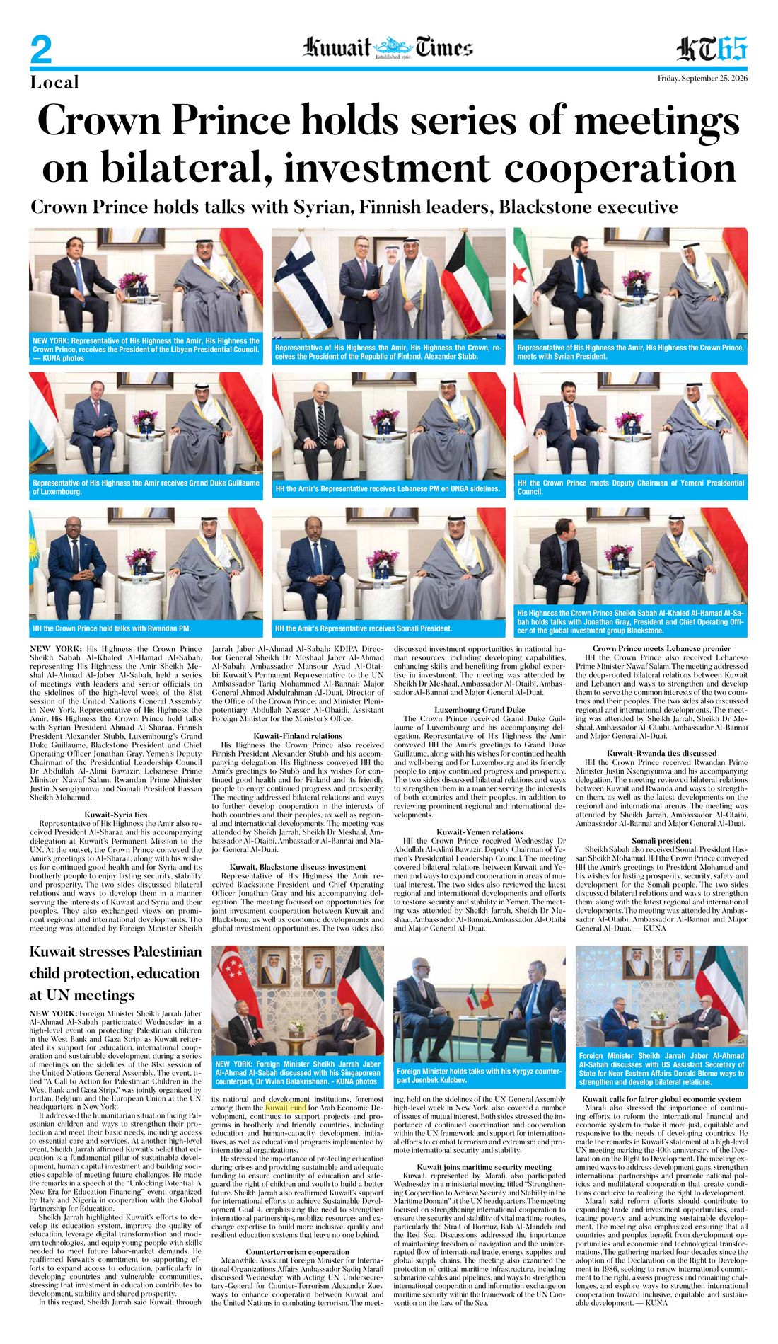 Kuwait Times clipping