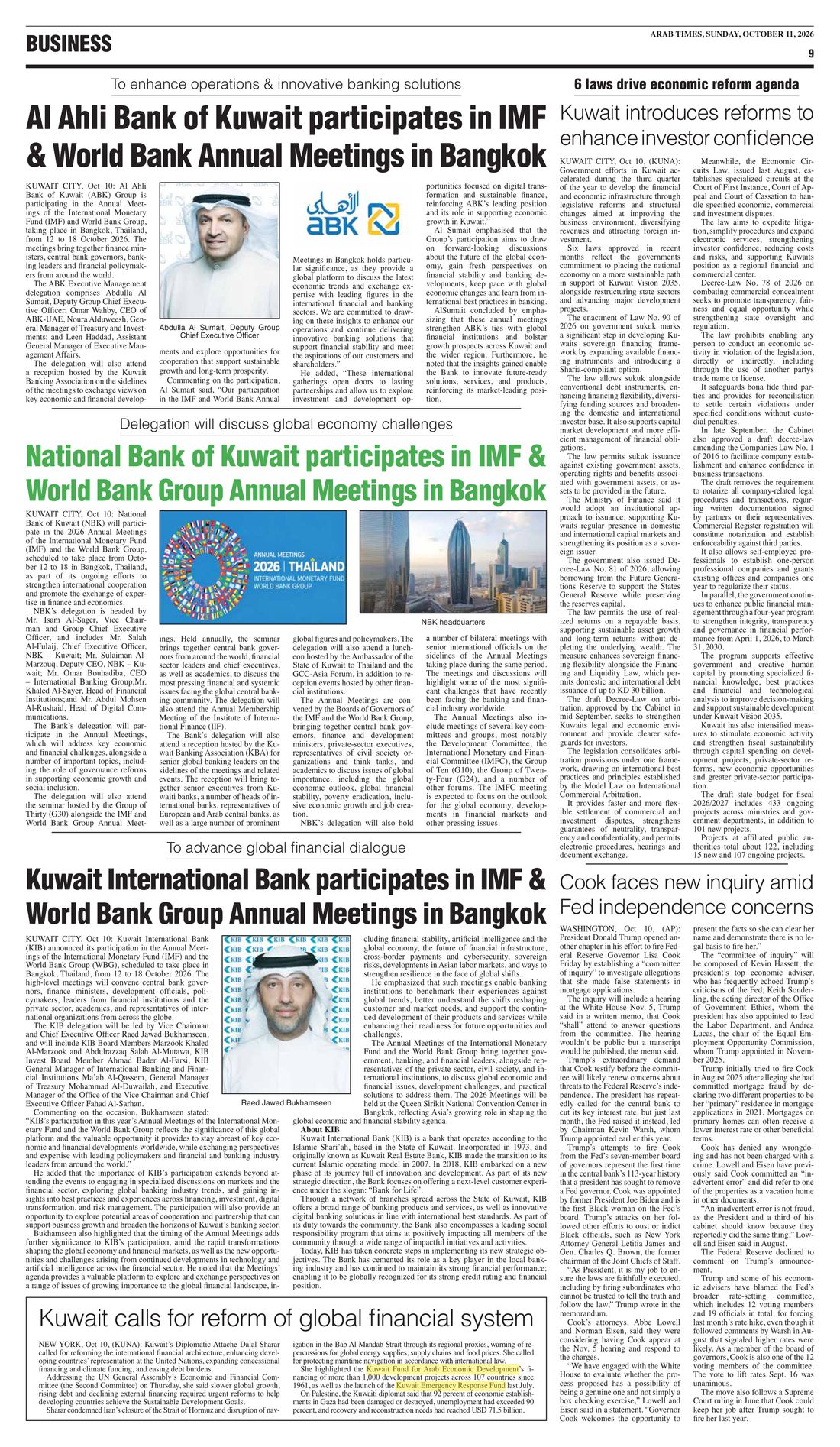 Arab Times clipping